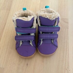 Purple ten little furry boots